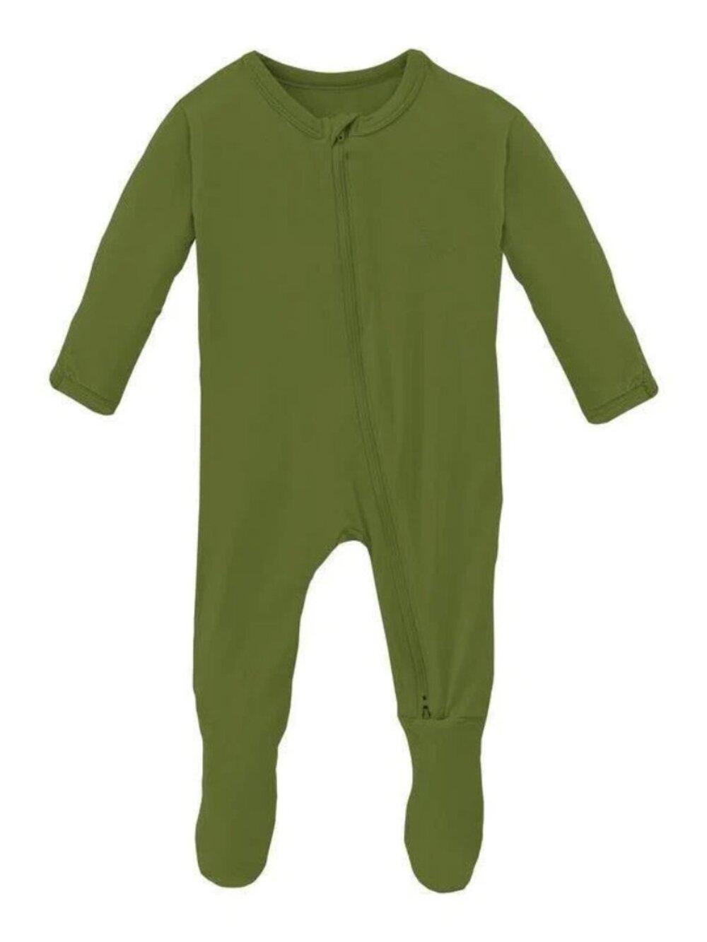 NWT Kickee Pants Basic Footie with Zipper in Moss Size 12-18 Months